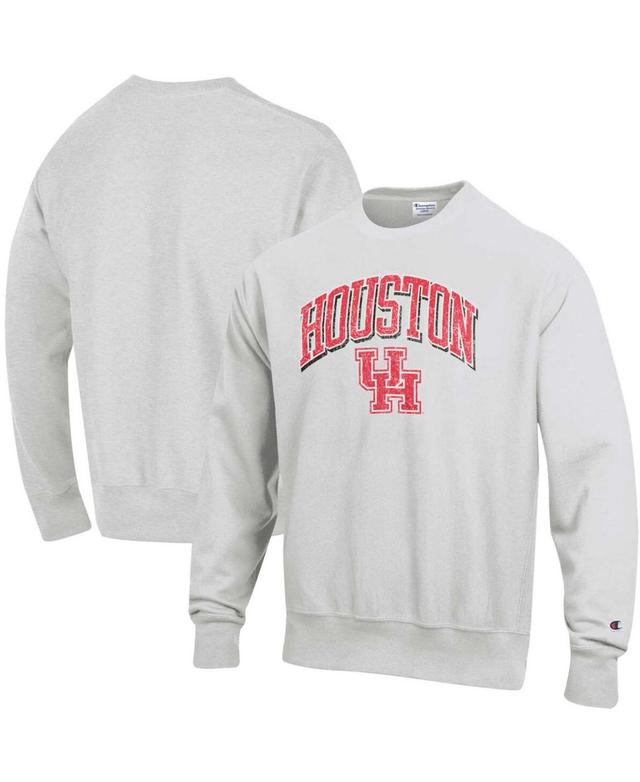 Mens Champion Gray Houston Cougars Arch Over Logo Reverse Weave Pullover Sweatshirt Product Image