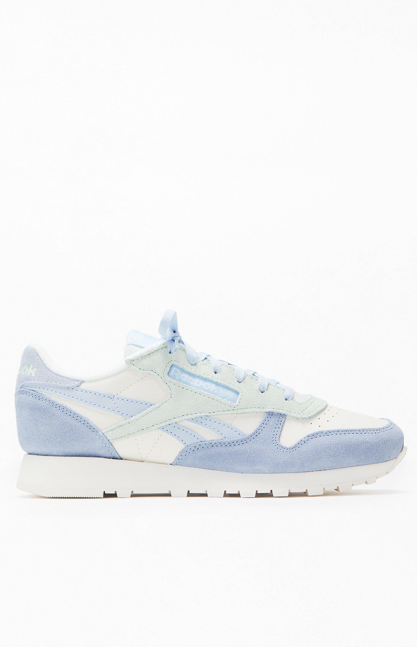 Womens Reebok Classic Leather Athletic Shoe - Chalk / Pale Blue / Vintage Blue Product Image