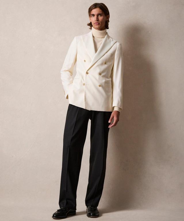 Italian Wool Double-Breasted Tuxedo in Ivory Product Image