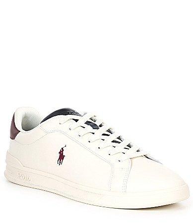 Polo Ralph Lauren Mens Heritage Court Ii Leather Sneaker - WHITE/NAVY Product Image