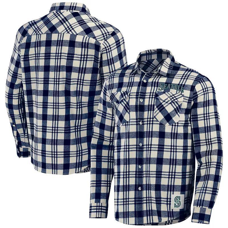 Mens Darius Rucker Collection by Fanatics /Natural Oregon Ducks Plaid Flannel Long Sleeve Button-Up Shirt Product Image