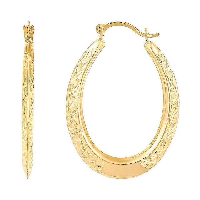 Everlasting Gold 10k Gold Oval Hoop Earrings, Womens, Yellow Product Image