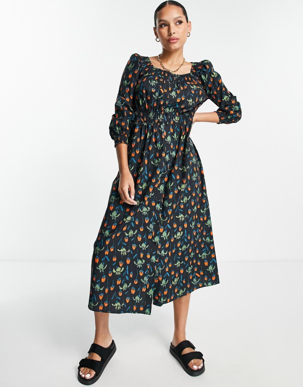 Whistles midi dress in autumnal print product image