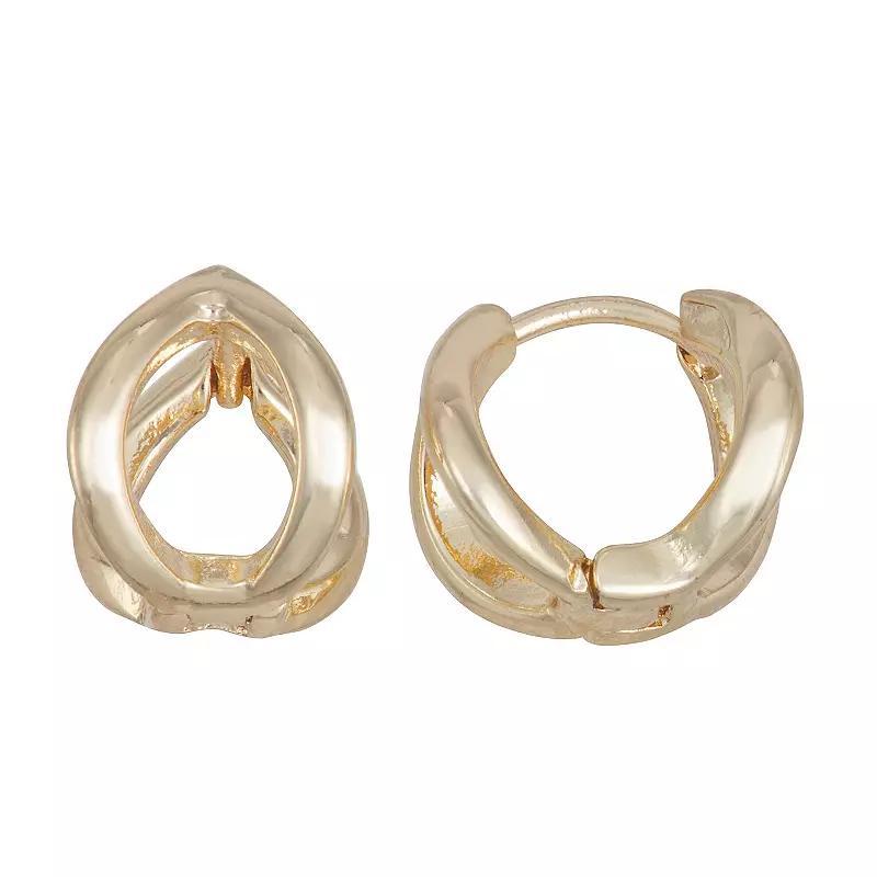 Napier Gold Tone Oval Open Hoop Earrings, Womens Product Image