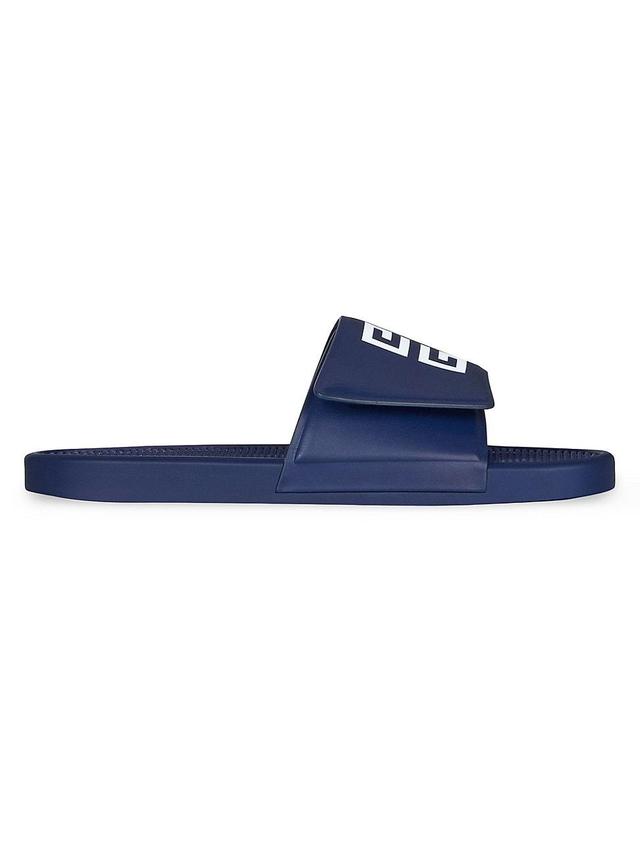 Mens Slide Flat Sandals In Synthetic Leather Product Image