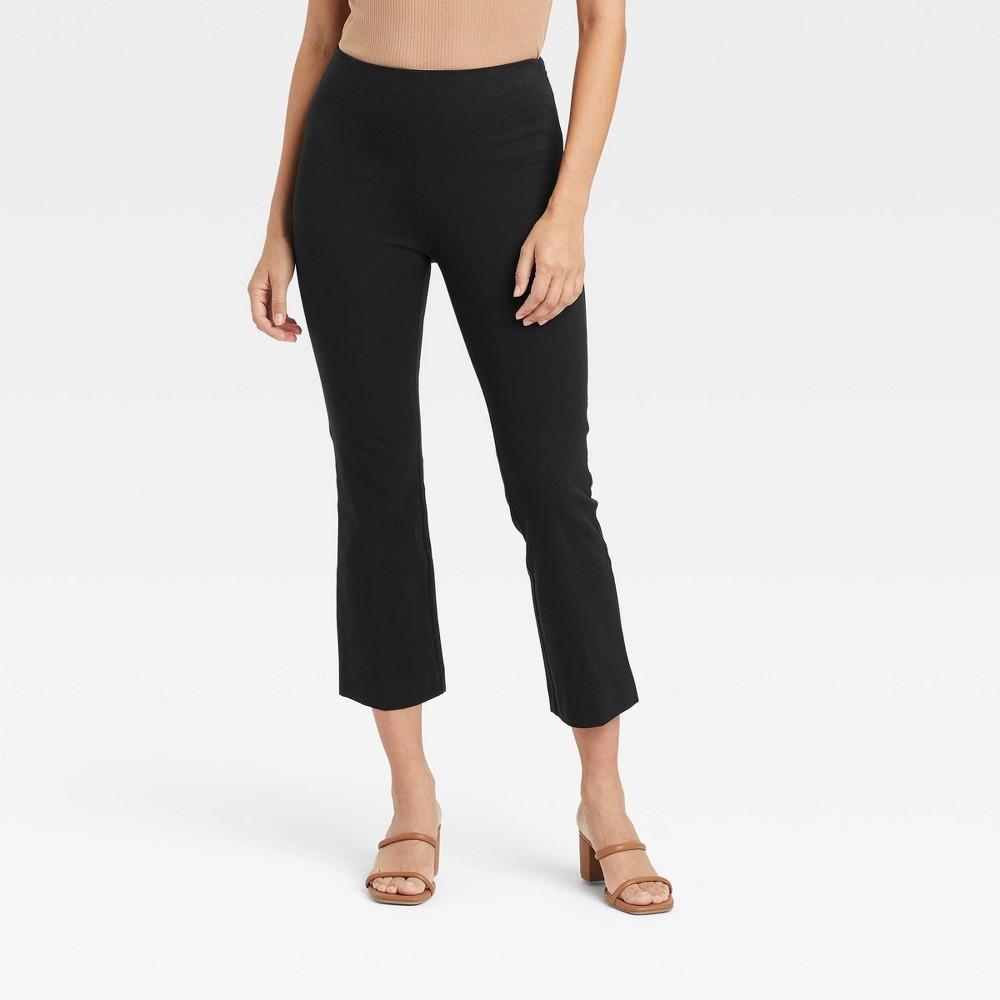 Womens Super-High Rise Slim Fit Cropped Kick Flare Pants - A New Day Black 18 Product Image