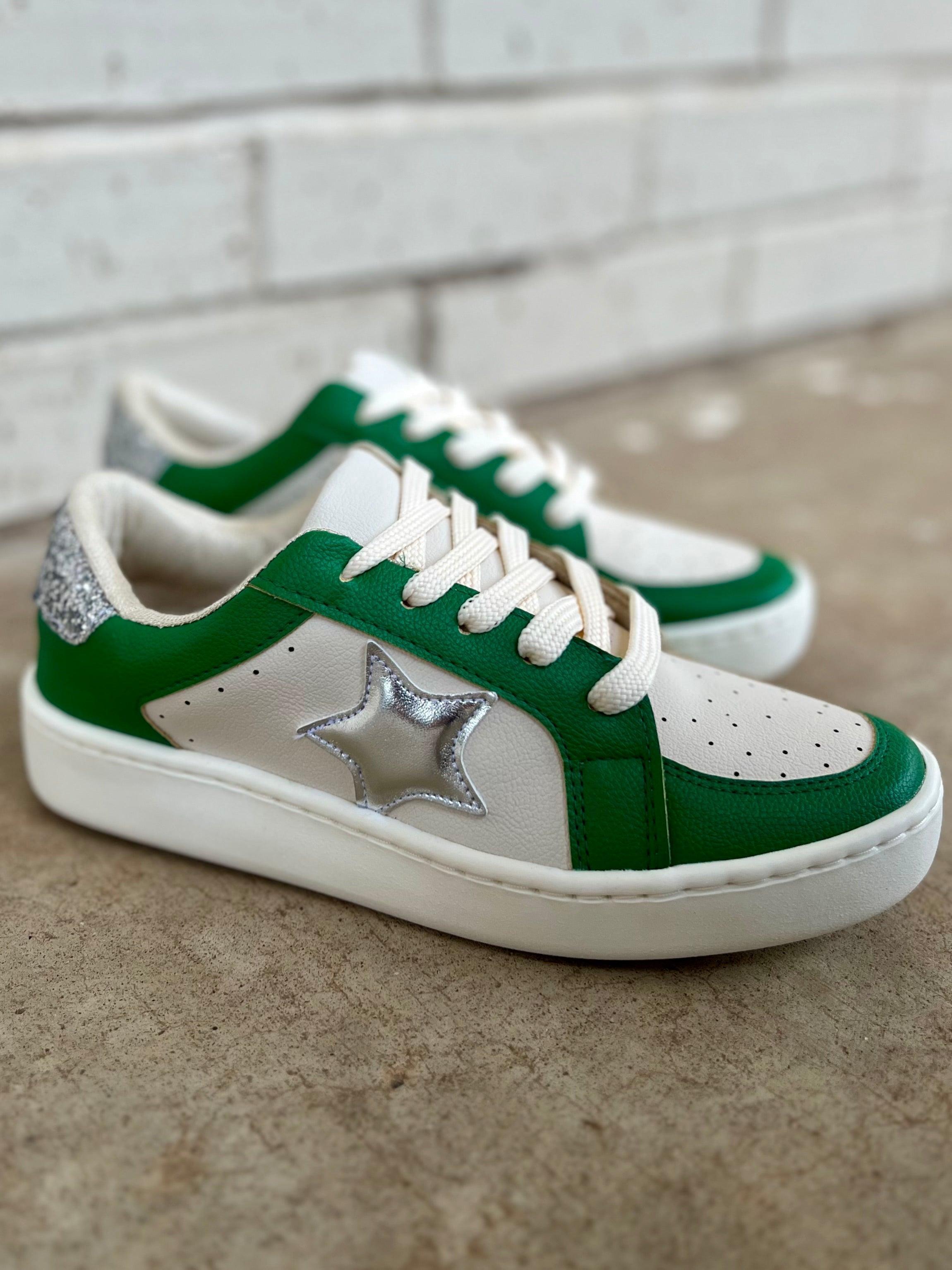 Green & Silver Game Day Sneakers Product Image