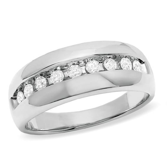 Men's 1/2 CT. T.w. Diamond Band in 14K White Gold Product Image