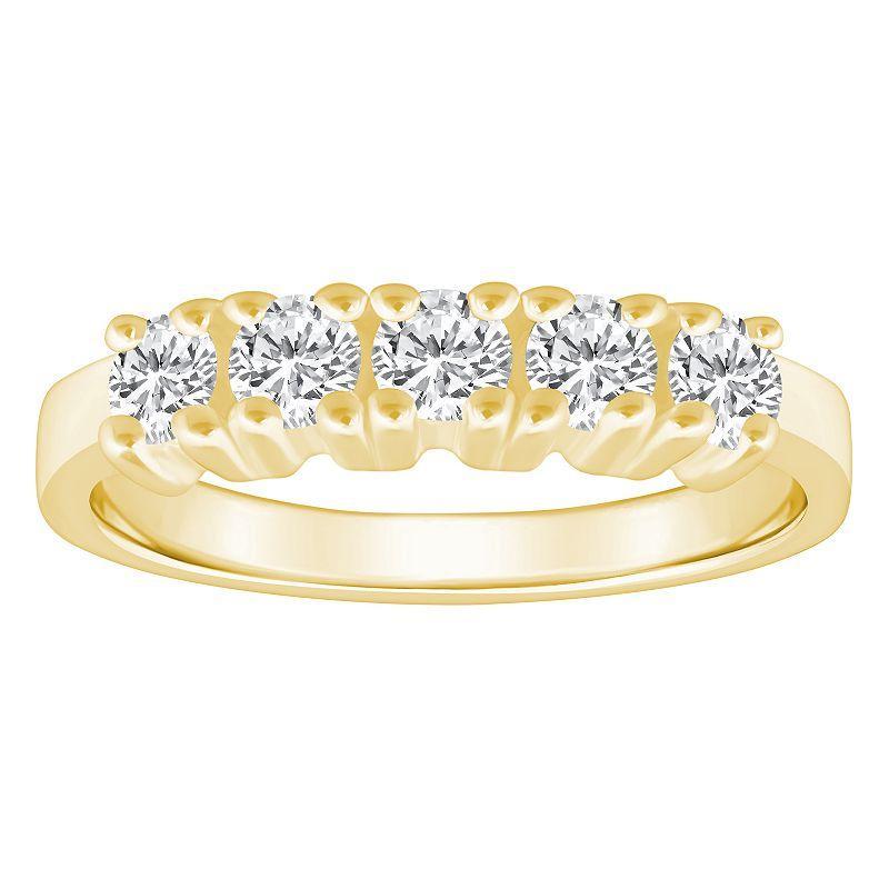 Alyson Layne 14k Gold 3/4 Carat T.W. Diamond 5-Stone Wedding Ring, Womens Yellow Product Image