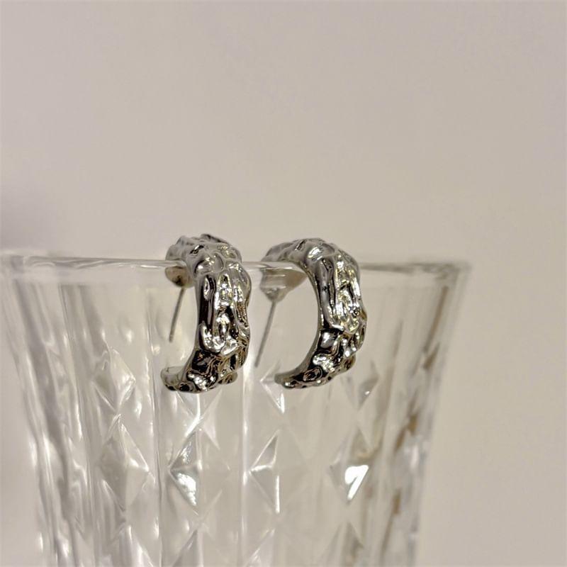 Textured Open Hoop Earring Product Image