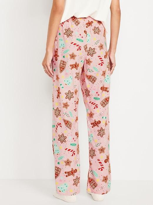 Mid-Rise Printed Flannel Pajama Pants Product Image