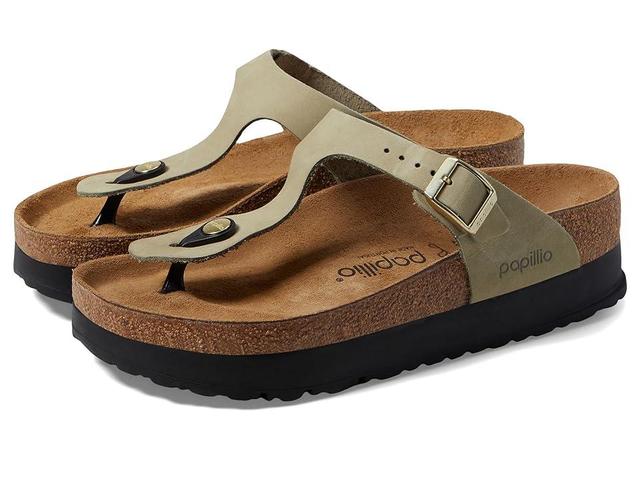 Birkenstock Papillio by Birkenstock Gizeh Platform Sandal - Nubuck (Eucalyptus) Women's Shoes Product Image