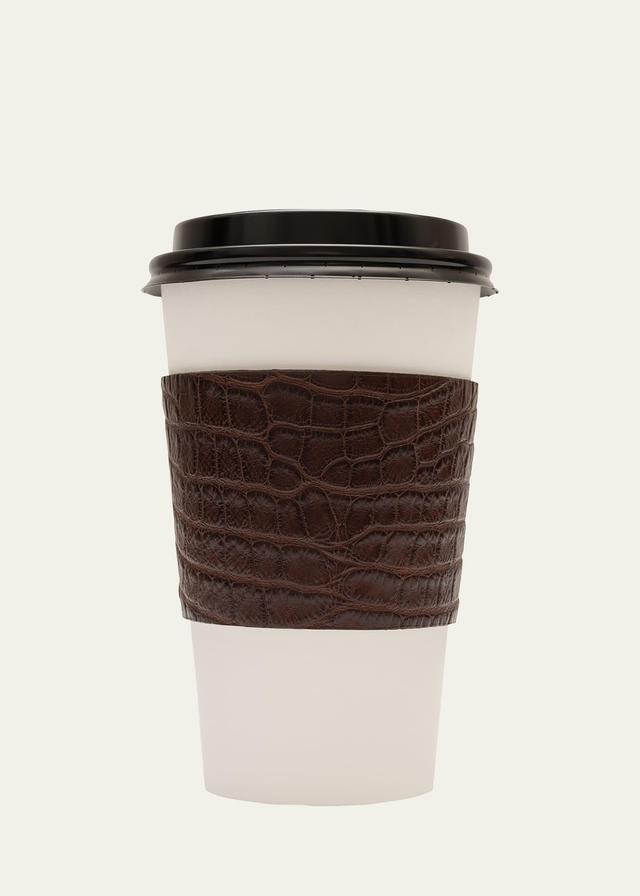 Mens Matte Alligator Leather Cup Sleeve Product Image