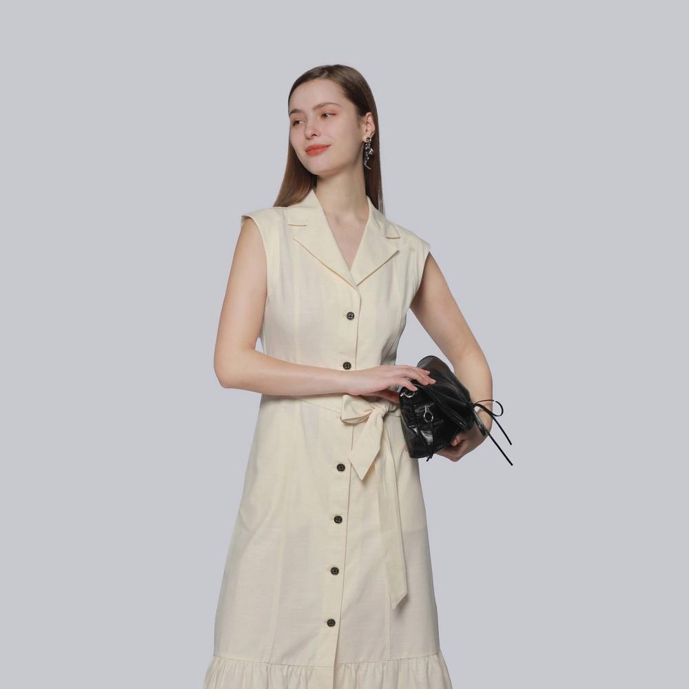 Women's Midi Shirtdress - A New Day™ Cream XXL Product Image