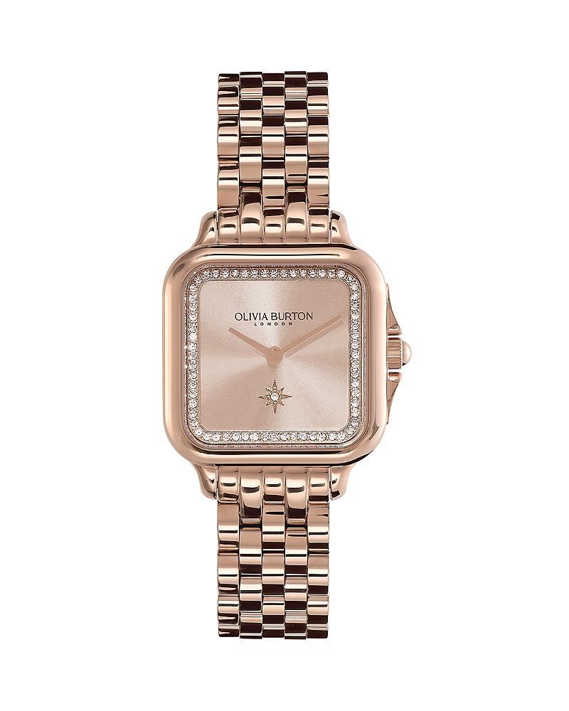 Olivia Burton Womens Soft Square Silver-Tone Stainless Steel Bracelet Watch 28mm Product Image