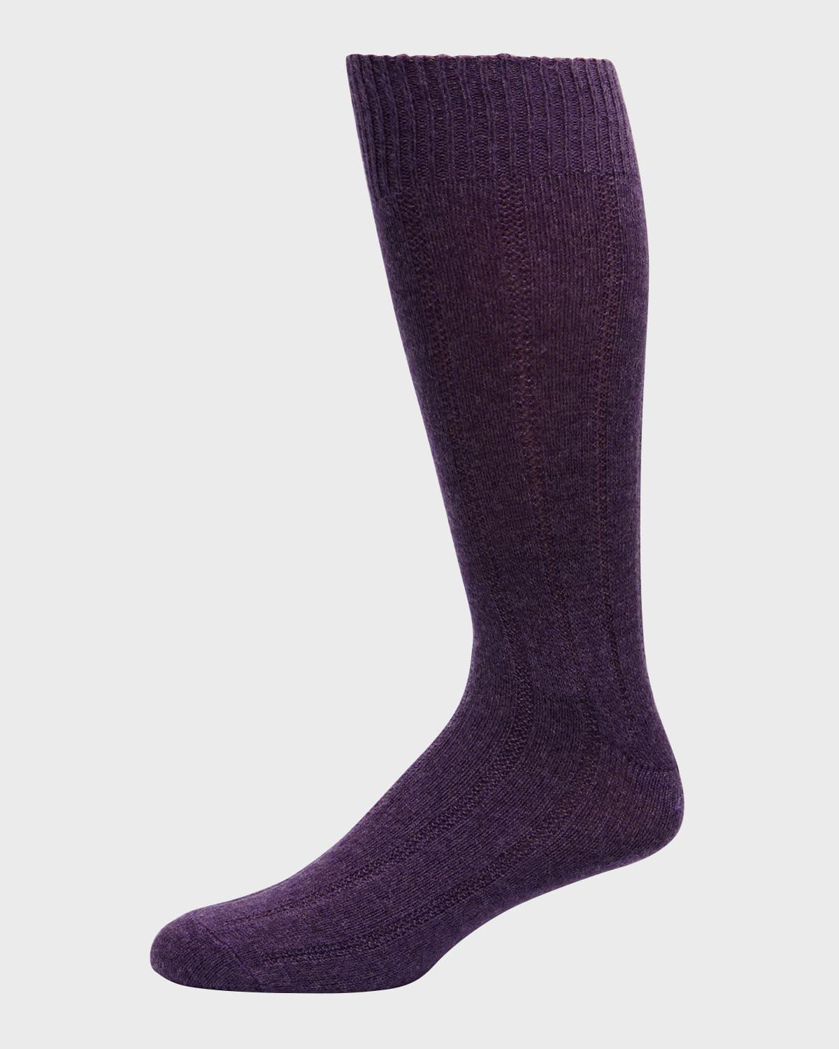 Mens Rib Cashmere Crew Socks Product Image