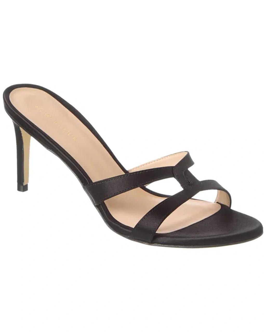 STUART WEITZMAN Soiree Sleek 75 Satin Sandal In Black Product Image