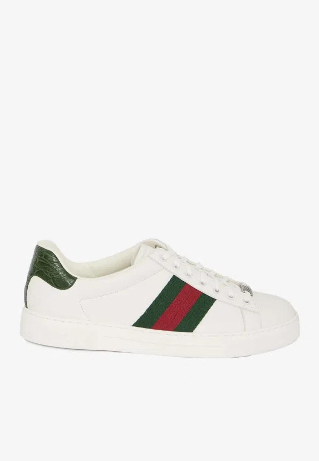 GUCCI Ace Leather Sneaker In White Product Image