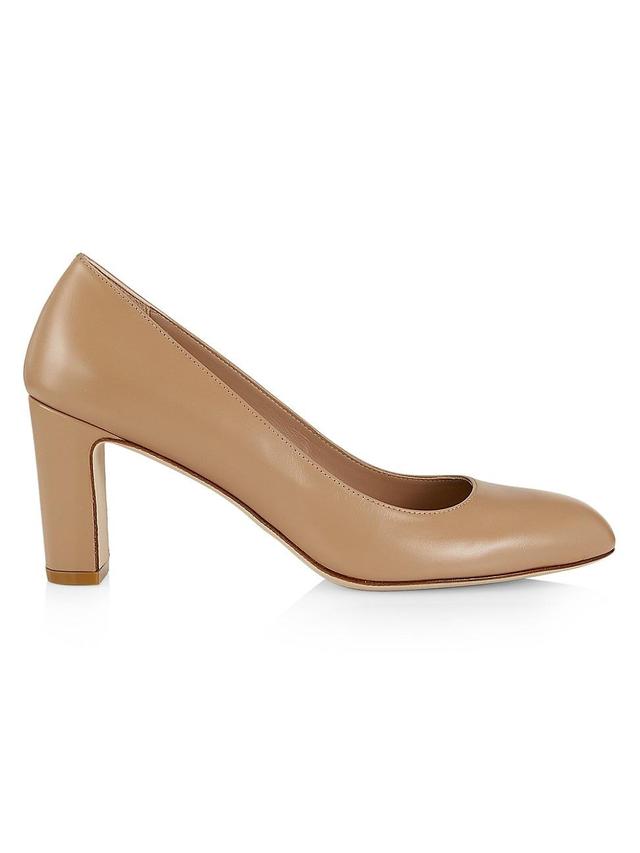 Vida Leather Block-Heel Pumps Product Image