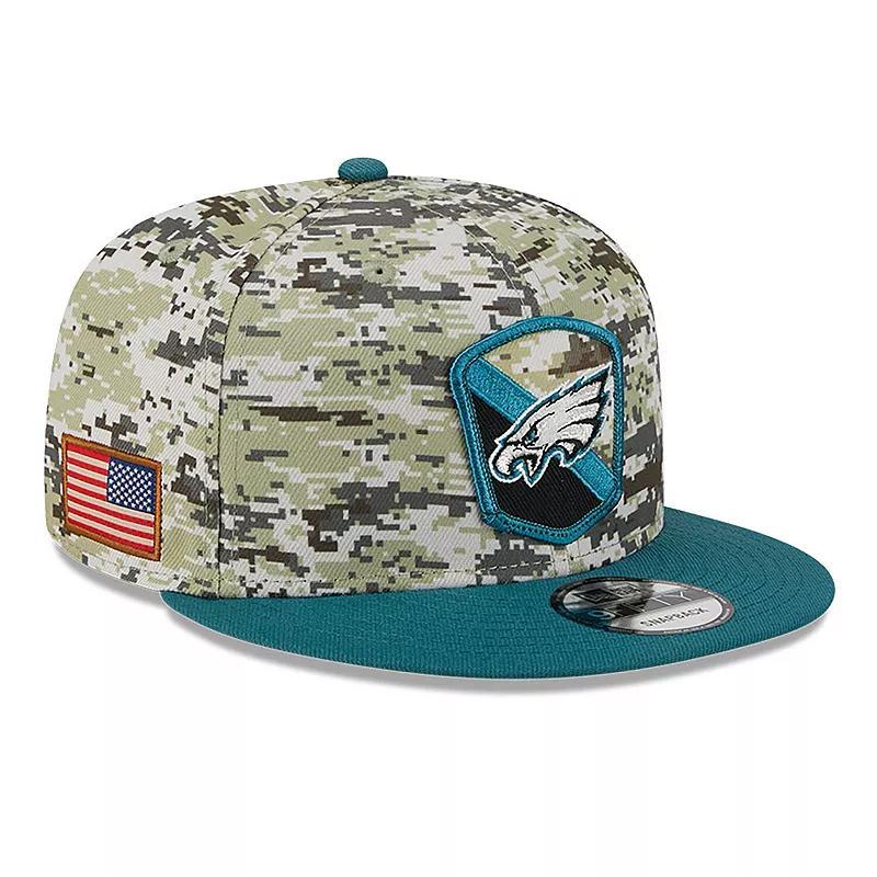 Mens New Era Camo/Midnight Green Philadelphia Eagles 2023 Salute To Service 9FIFTY Snapback Hat Product Image