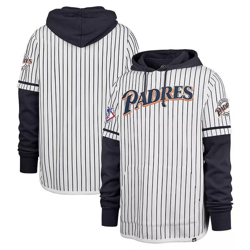 Mens 47 San Diego Padres Pinstripe Double Header Pullover Hoodie Product Image