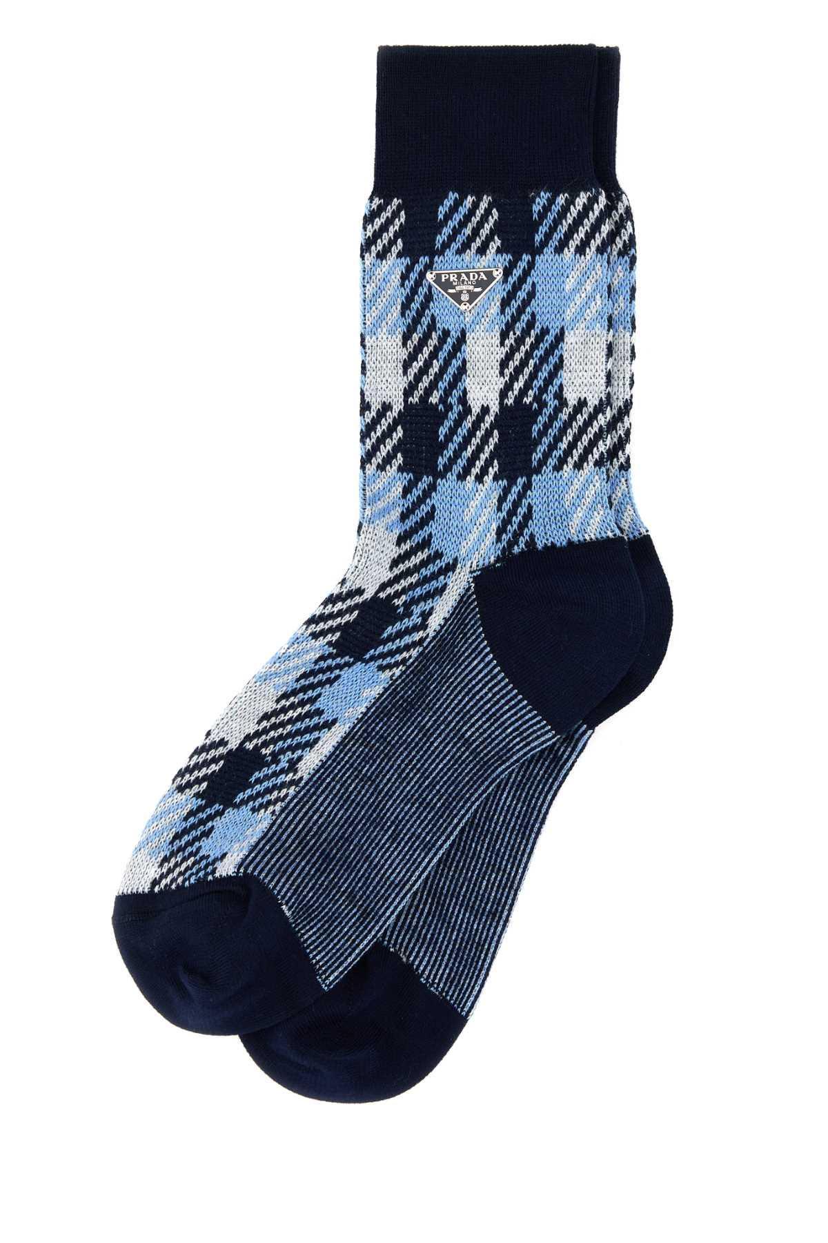 Cotton Socks In Blue Product Image