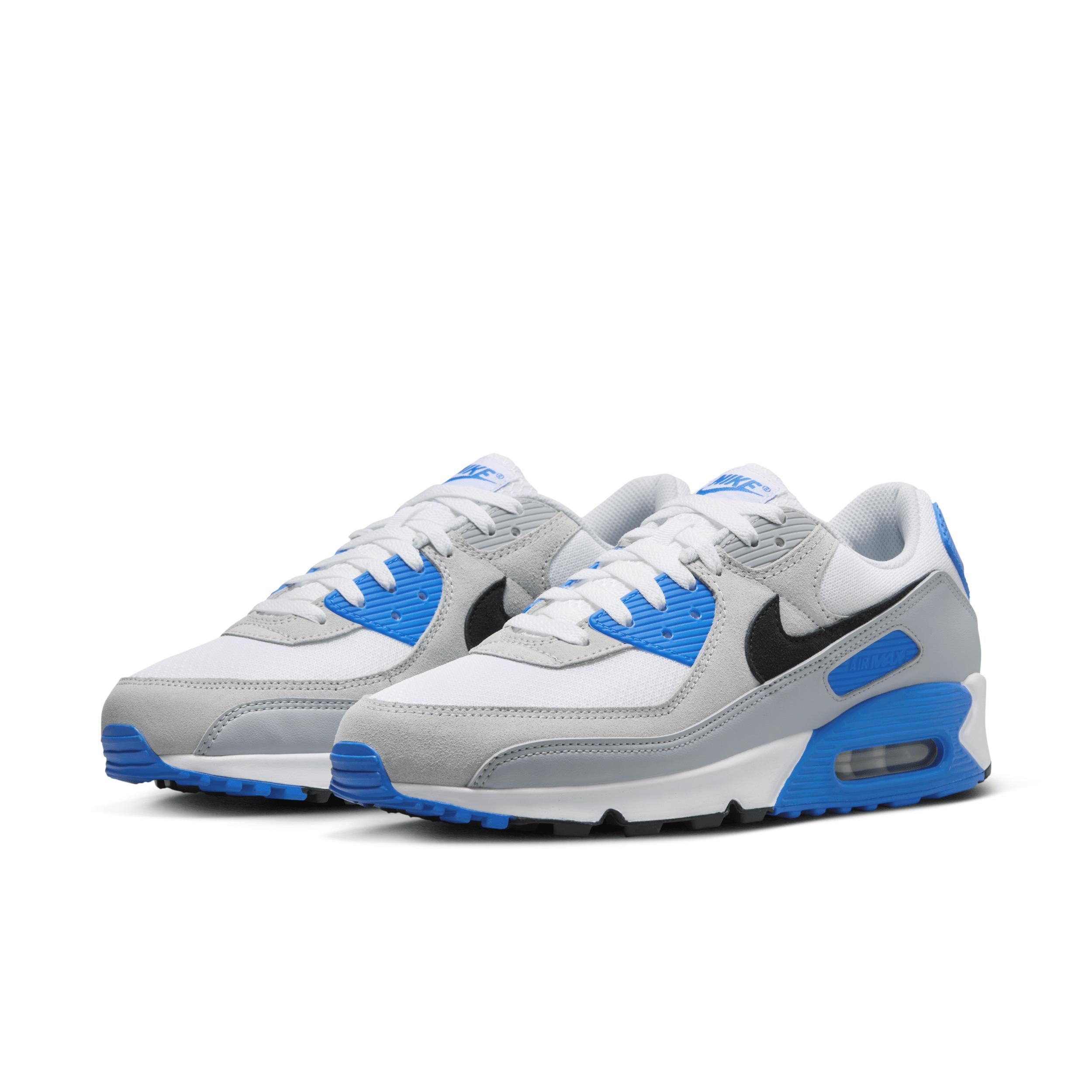 Nike Mens Air Max 90 - Running Shoes White/Wolf Grey/Pink Foam Product Image