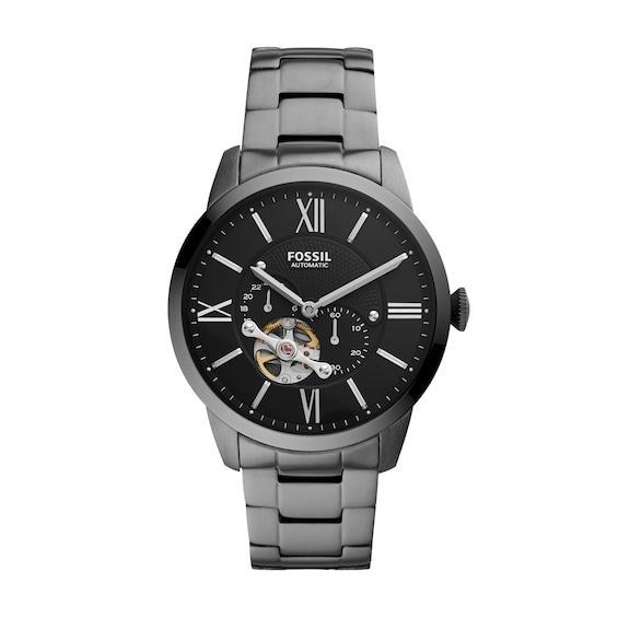 Fossil Mens Townsman Automatic Smoke Stainless Steel Bracelet Watch Product Image