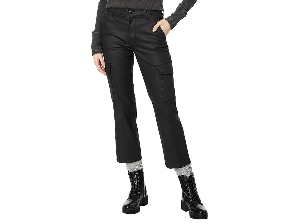 7 For All Mankind Logan Coated High Waist Ankle Straight Leg Cargo Pants Product Image