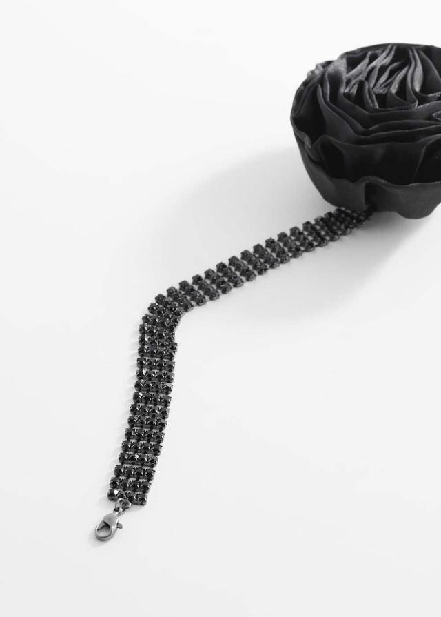 MANGO - Maxi flower crystal choker - One size - Women Product Image