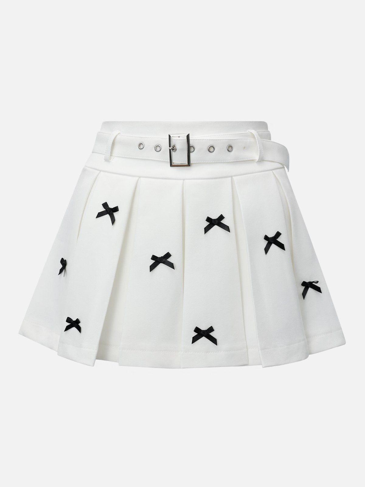 Aelfric Eden Bow Wrinkle Belt Skirt Female Product Image