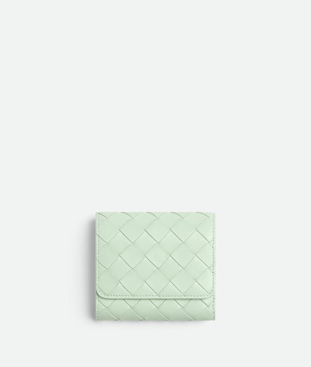 Women's Intrecciato  Tri-Fold Wallet With Origami Coin Purse in Fresh mint Product Image