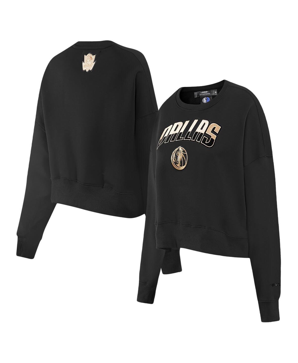 Womens Pro Standard Black Philadelphia 76ers Glam Cropped Pullover Sweatshirt Product Image