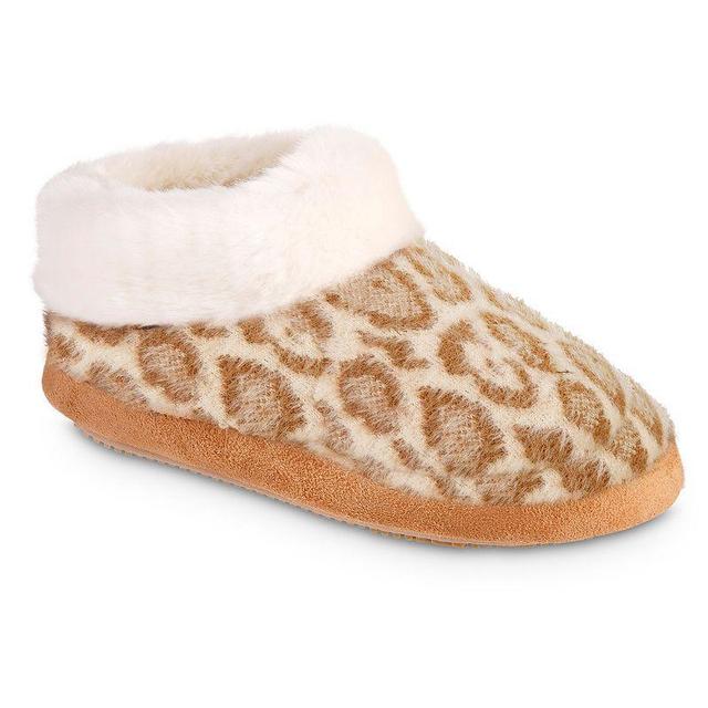 isotoner Memory Foam Cheetah Comfort Boot Womens Slippers Product Image