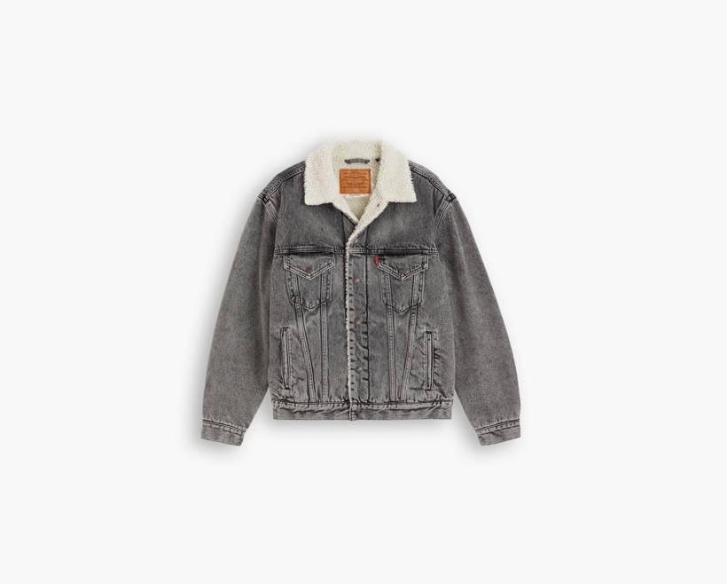 Vintage Relaxed Fit Sherpa Trucker Jacket Product Image