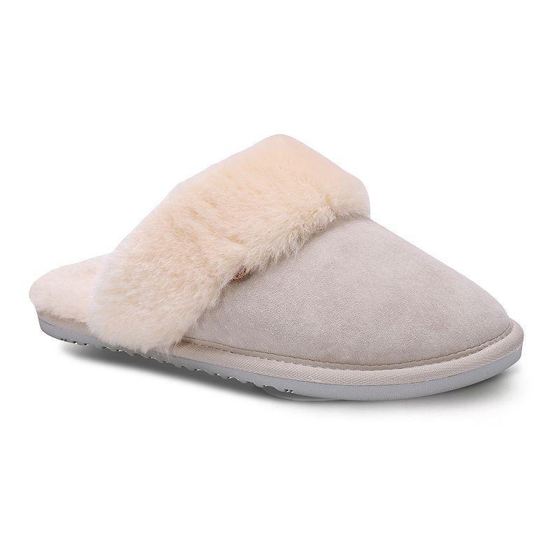 LAMO Womens Fleece Scuff Slippers Waxed Brown Product Image