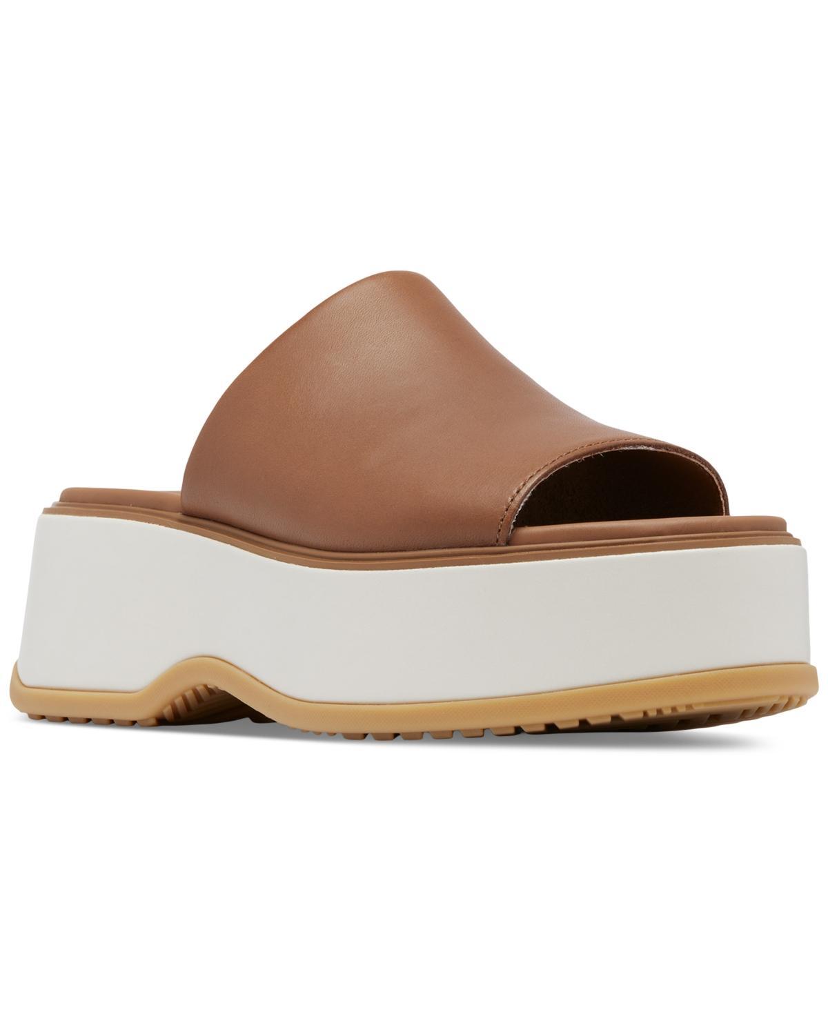 Sorel Womens Dayspring Leather Platform Slide Sandals Product Image