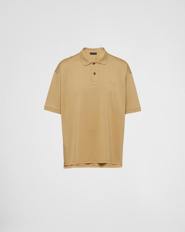 Oversized cotton polo shirt Product Image