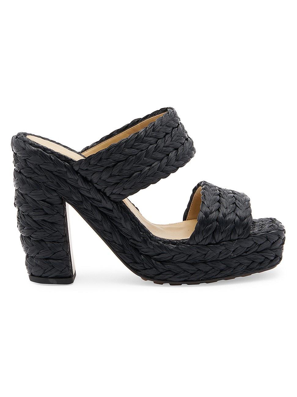 Womens Woven Straw 120 Platform Sandals Product Image