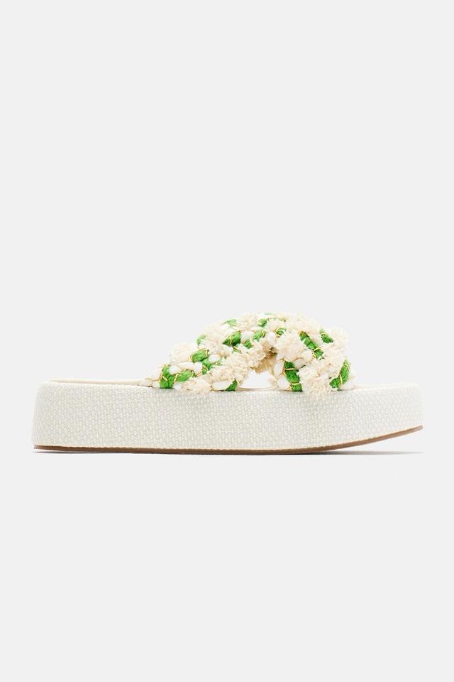 Effortlessly Cool Flatform Sandals - Cream/combo Product Image