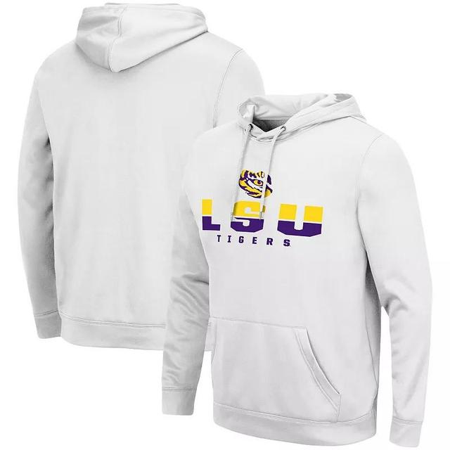 Mens Colosseum White LSU Tigers Lantern Pullover Hoodie Product Image