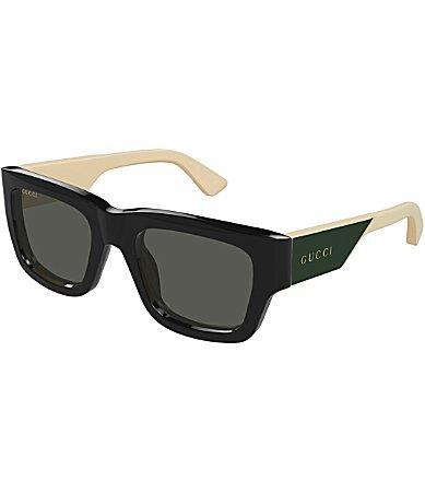 Gucci Mens Oblique 52mm Square Sunglasses Product Image