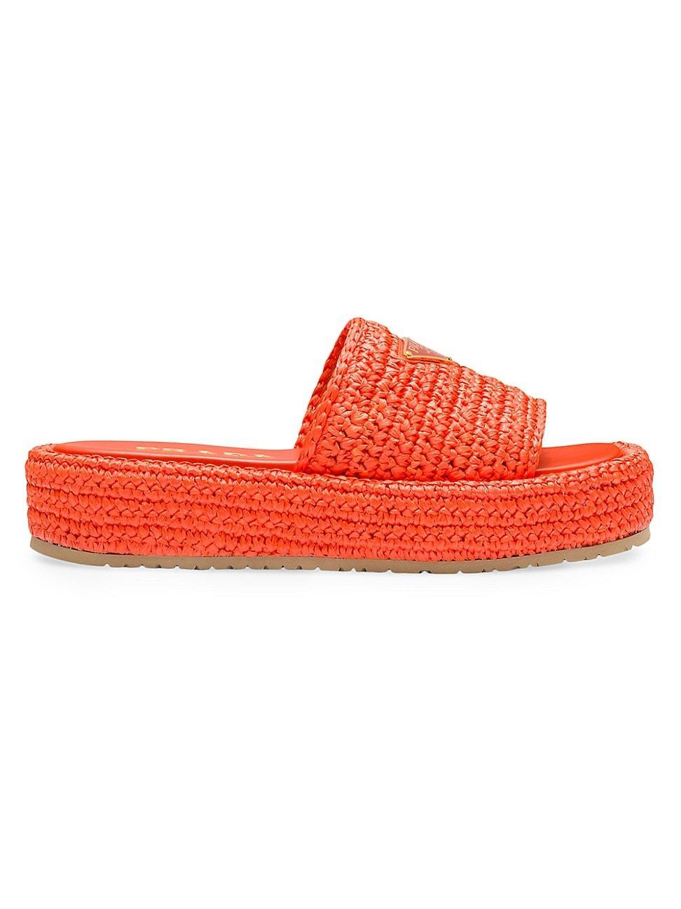 Prada Raffia Flatform Slide Sandal Product Image