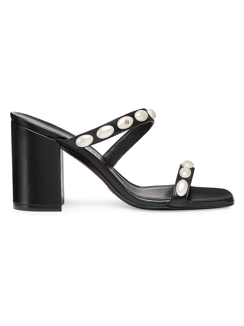 Womens Pearlita 85MM Lacquered Leather Slide Sandals Product Image