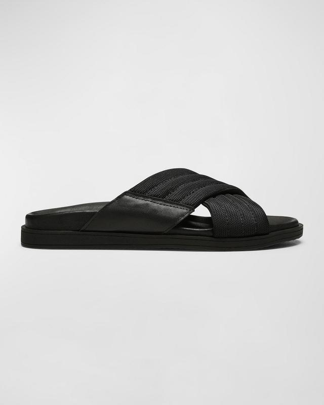 Mens Mateo Leather-Nylon Crisscross Slide Sandals Product Image