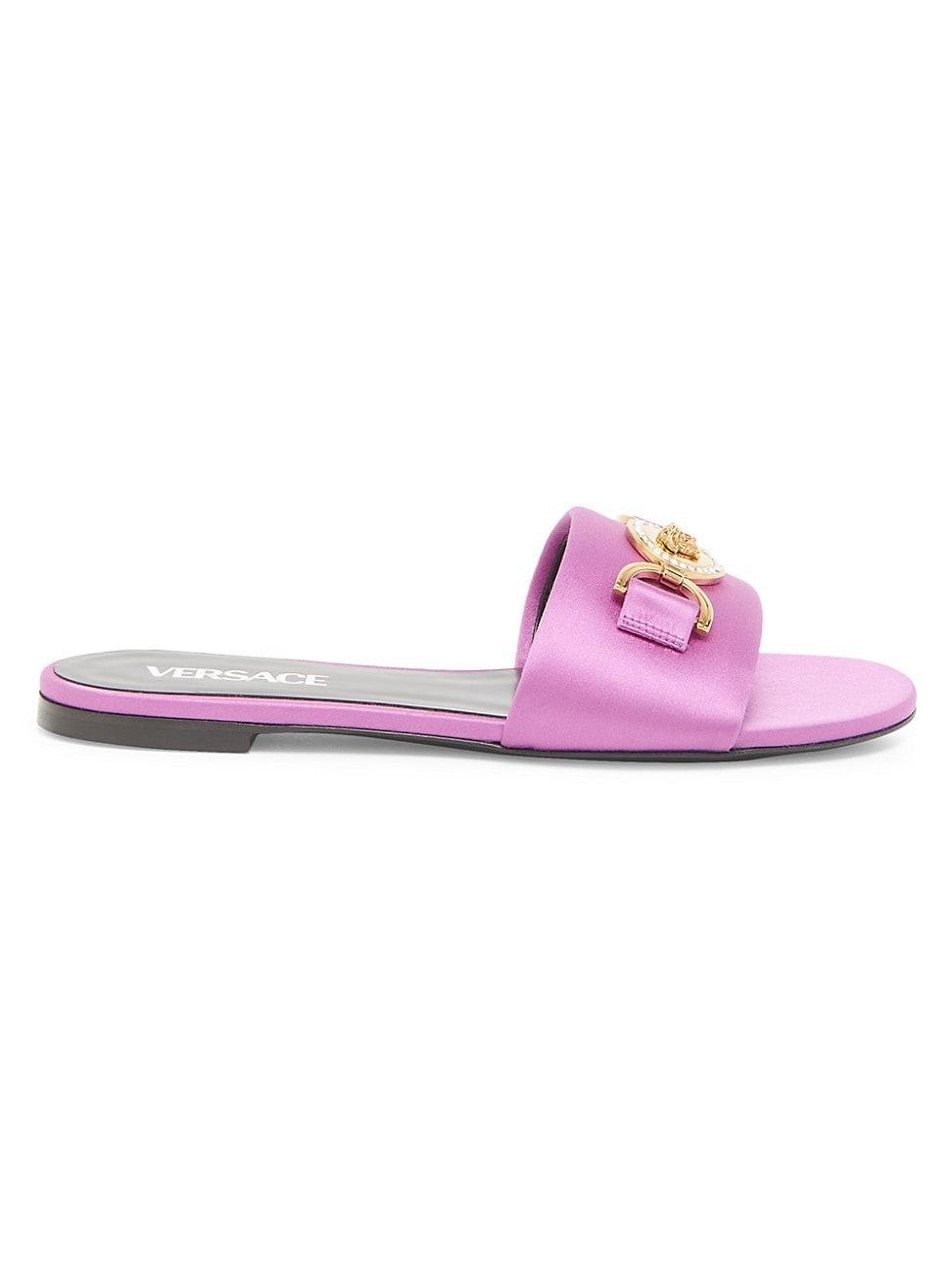 Womens Satin Medusa Slides Product Image