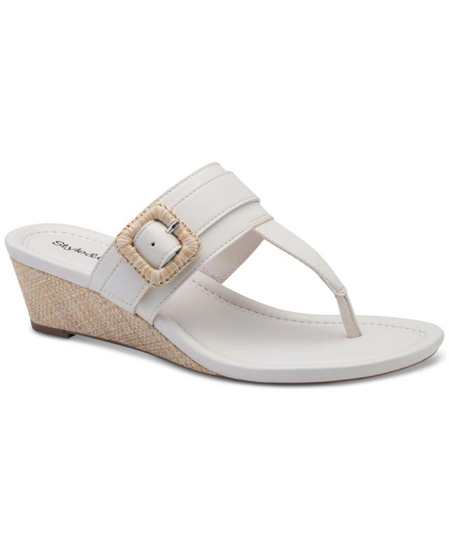 Style & Co Womens Polliee Buckled Thong Wedge Sandals, Created for Macys Product Image