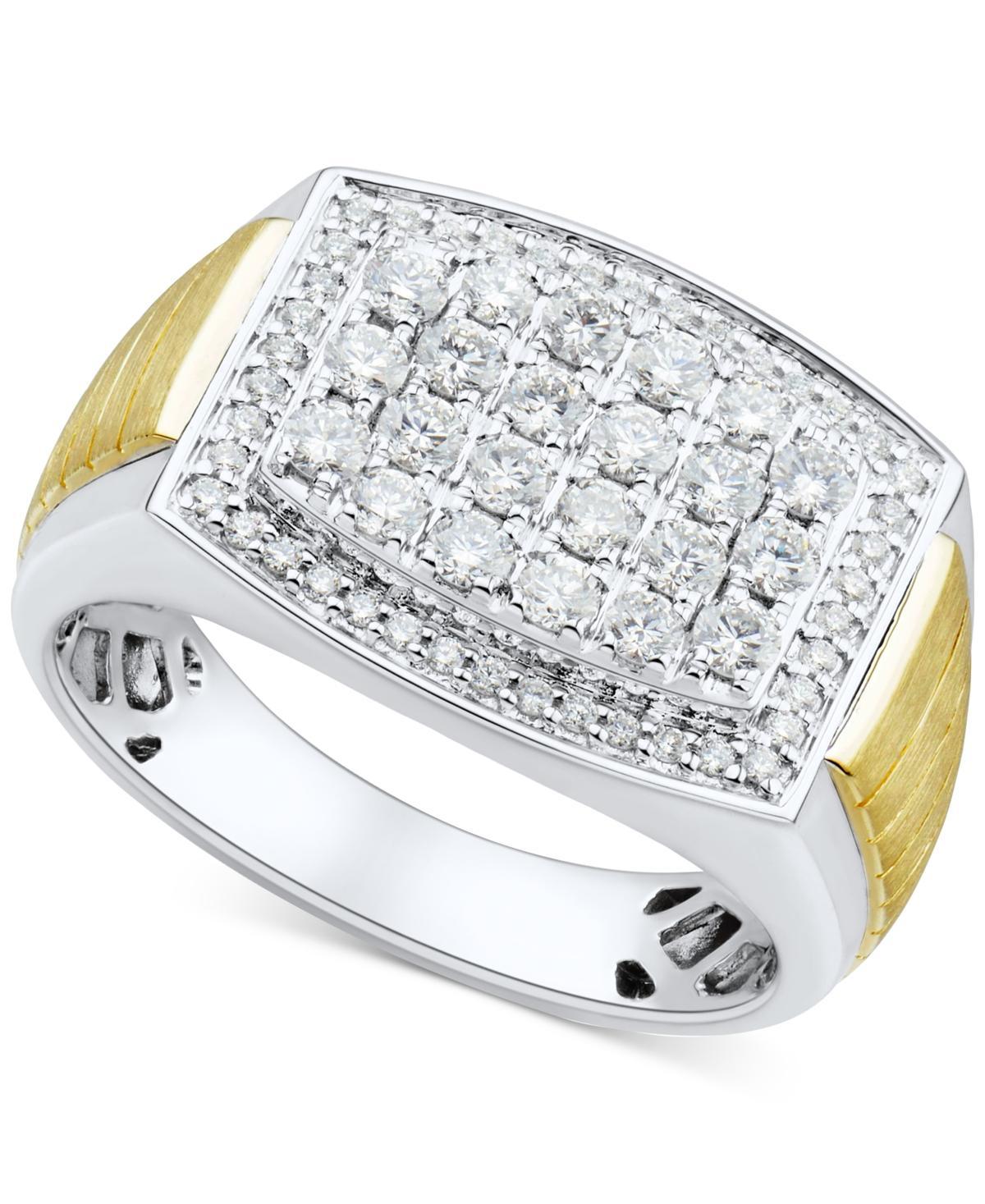 Grown With Love Mens Lab Grown Diamond Cluster Ring (1 ct. t.w.) in 10k Two-Tone Gold Product Image