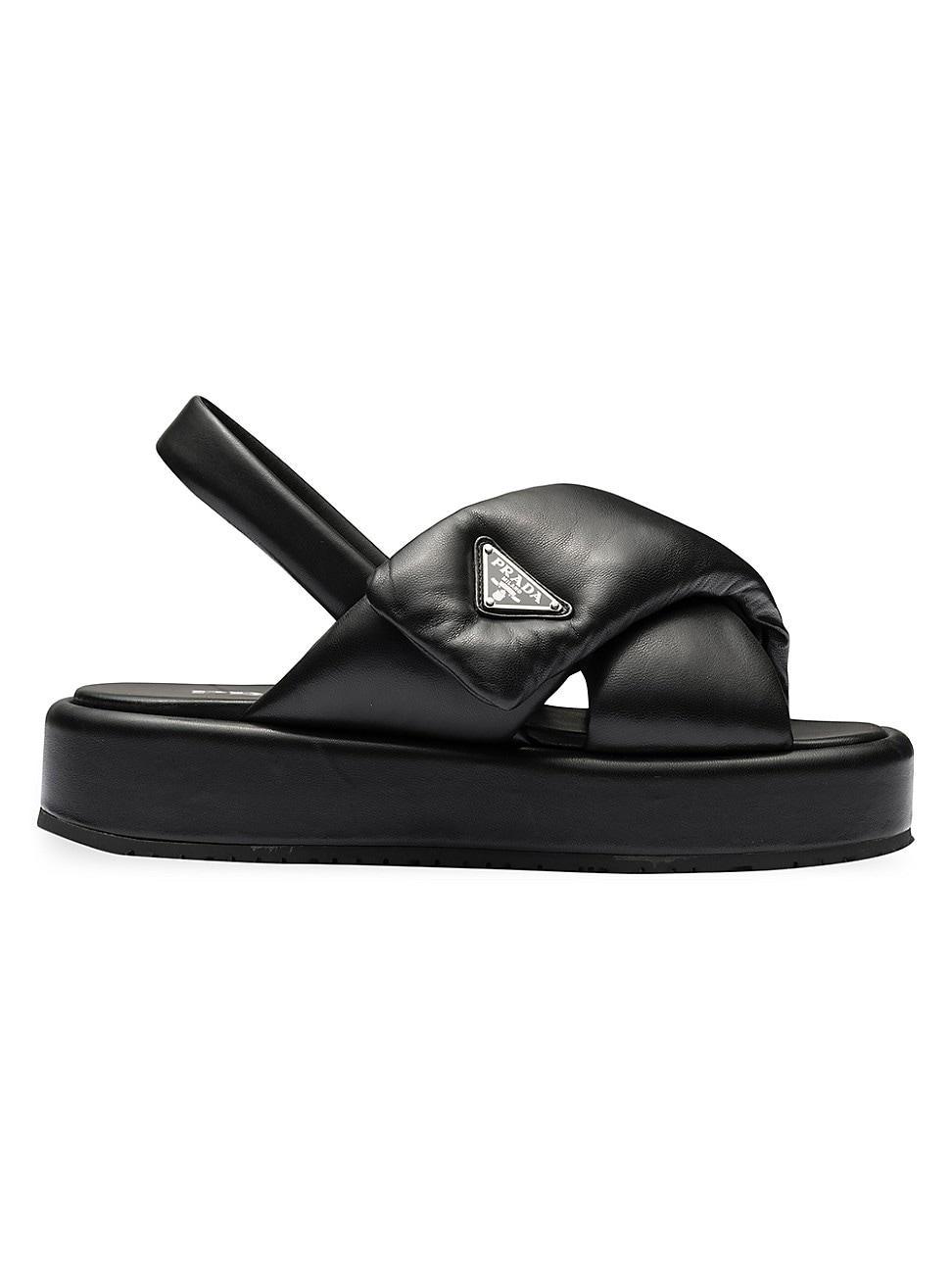 Womens Soft Padded Nappa Leather Wedge Sandals Product Image