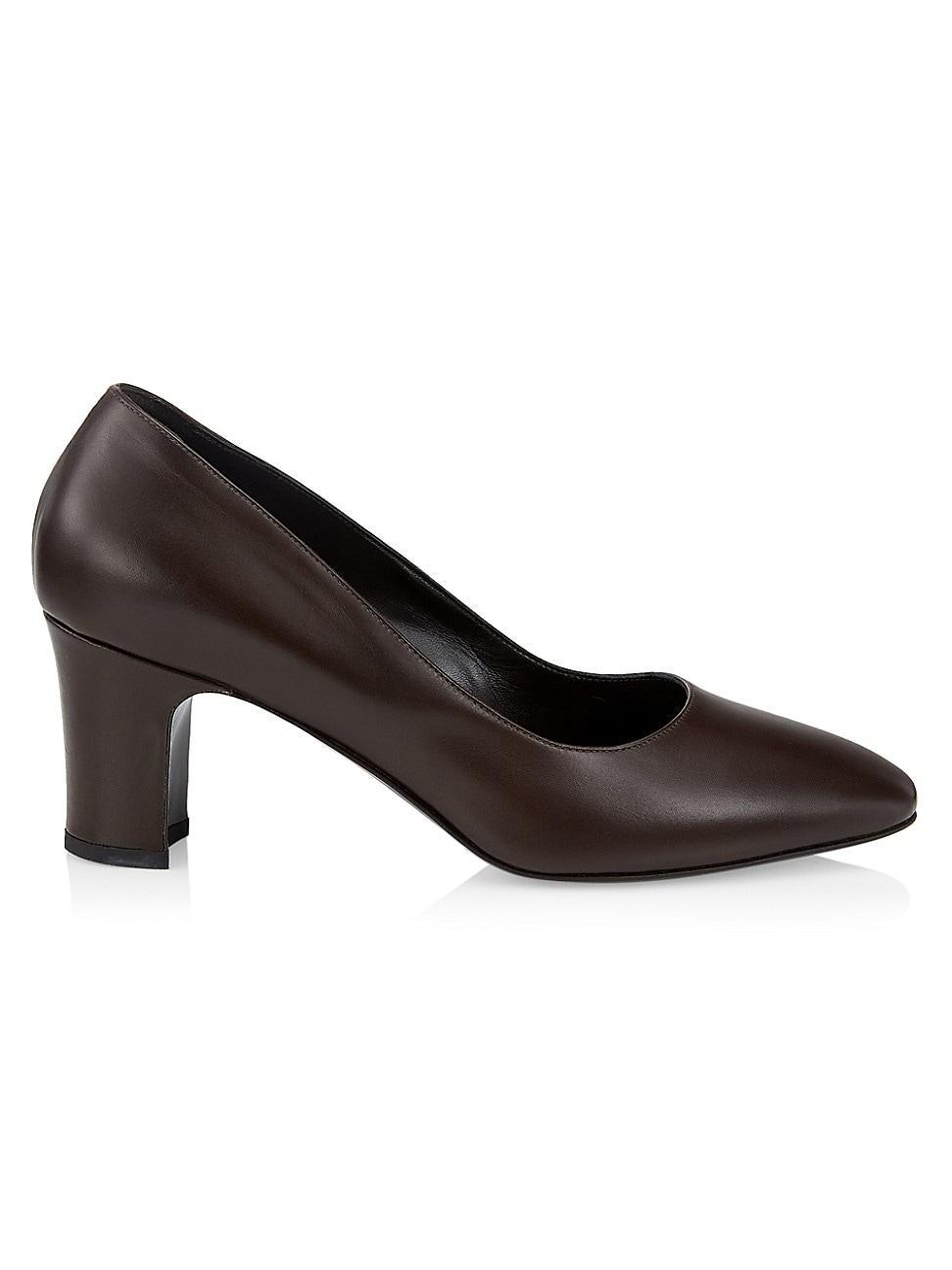 Womens Luisa 65MM Leather Block-Heel Pumps Product Image